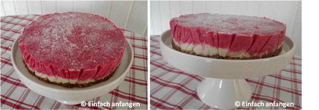 Rohkost Himbeer-Käsekuchen imbeer Käsekuchen roh vegan